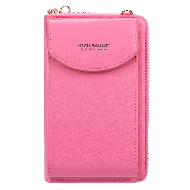 Elegance On-the-Go – Luxe PU Leather Crossbody Shoulder Bag with Phone & Card Organizer