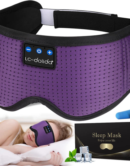 Load image into Gallery viewer, Sleep Headphones Bluetooth Sleep Mask Headphones for Sleeping 5.2 Bluetooth Eye Mask for Sleeping, Ice Silk Sleeping Headphones for Side Sleepers Thin Stereo Speaker Unique Gifts for Travel
