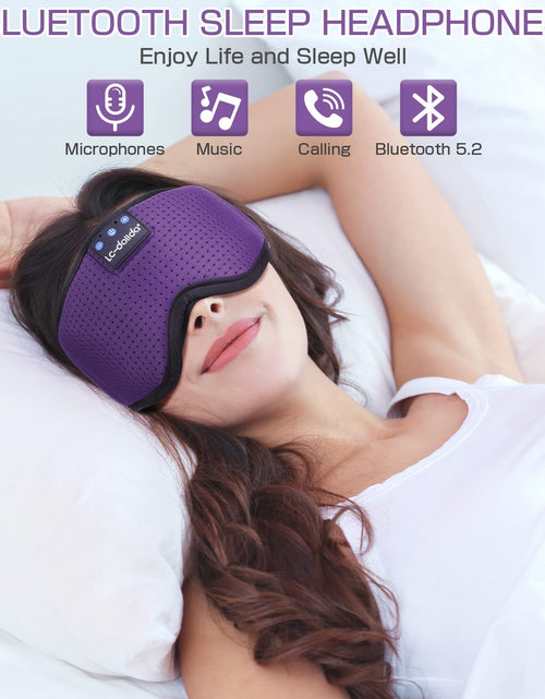 Load image into Gallery viewer, Sleep Headphones Bluetooth Sleep Mask Headphones for Sleeping 5.2 Bluetooth Eye Mask for Sleeping, Ice Silk Sleeping Headphones for Side Sleepers Thin Stereo Speaker Unique Gifts for Travel
