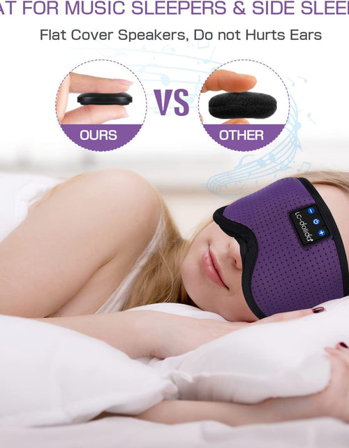 Load image into Gallery viewer, Sleep Headphones Bluetooth Sleep Mask Headphones for Sleeping 5.2 Bluetooth Eye Mask for Sleeping, Ice Silk Sleeping Headphones for Side Sleepers Thin Stereo Speaker Unique Gifts for Travel
