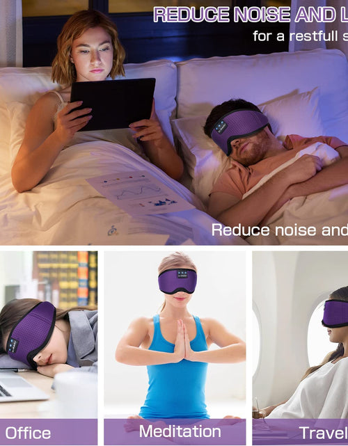 Load image into Gallery viewer, Sleep Headphones Bluetooth Sleep Mask Headphones for Sleeping 5.2 Bluetooth Eye Mask for Sleeping, Ice Silk Sleeping Headphones for Side Sleepers Thin Stereo Speaker Unique Gifts for Travel
