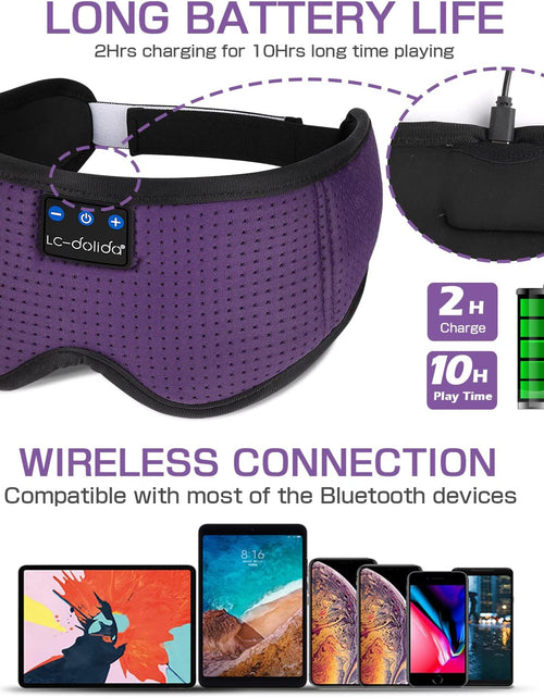 Load image into Gallery viewer, Sleep Headphones Bluetooth Sleep Mask Headphones for Sleeping 5.2 Bluetooth Eye Mask for Sleeping, Ice Silk Sleeping Headphones for Side Sleepers Thin Stereo Speaker Unique Gifts for Travel
